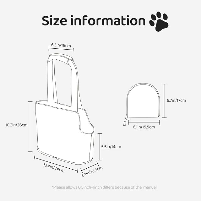 Foto 8 de 8 de Transportín para mascotas con estampado de huellas de perro, bolsa de viaje para perros y gatos