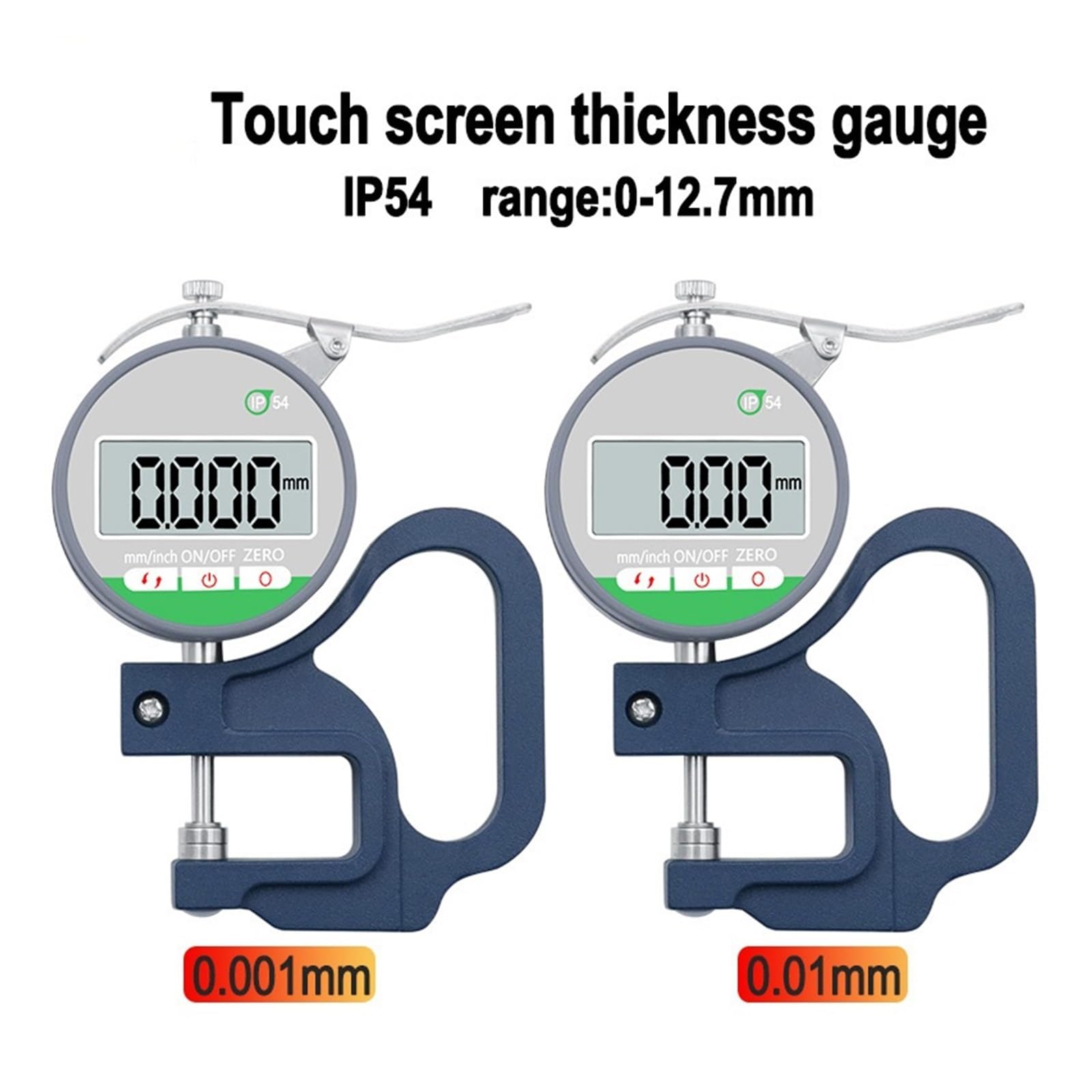 0.001MM 0-12.7mm precyzyjny cyfrowy miernik grubości IP54 wodoodporny i pyłoszczelny ekran dotykowy mikrometr elektroniczny(0.01mm)