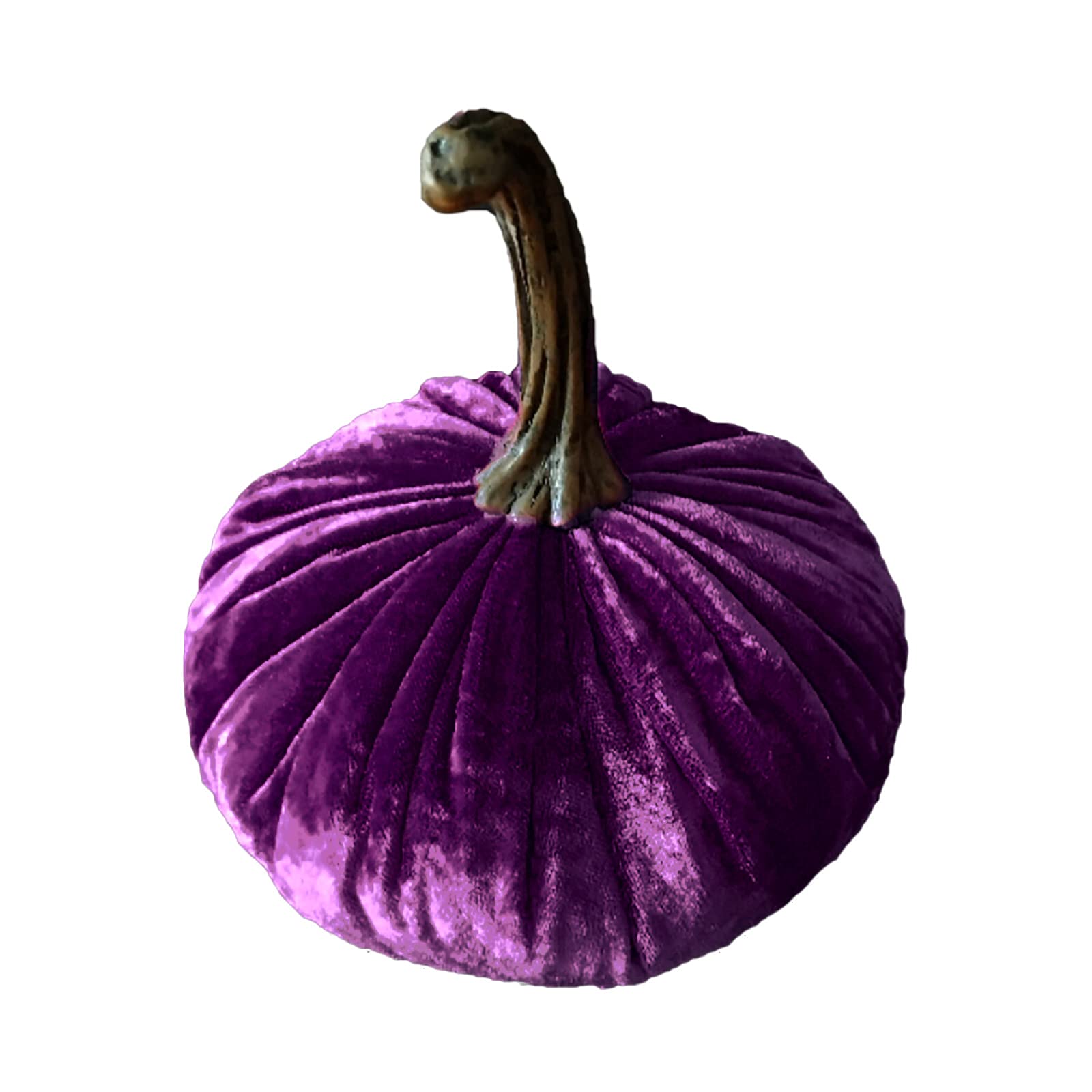 NZXVSE Halloween Velvet Pumpkin,Handmade Fall Halloween Thanksgiving Centerpiece,Rustic Fall Wedding Centerpiece Decor,Modern Farmhouse Chic Home Decoration,Purple,Large