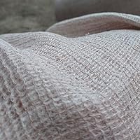 Vista 2 de Tela de tweed de lino azul Material de tejido texturizado - Perfecto para manualidades y decoración del hogar