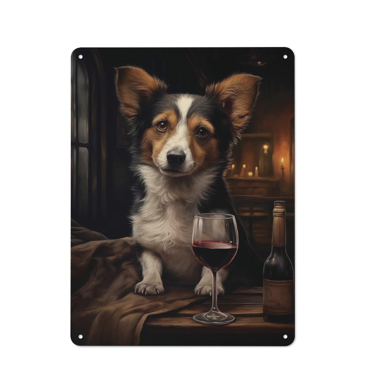 Junmoney Wine Time Metal Wall Sign 40X30cm Featuring For Garage Or Workshop, For Vintage Wall Decor Fans, For Metal Sign Collectors