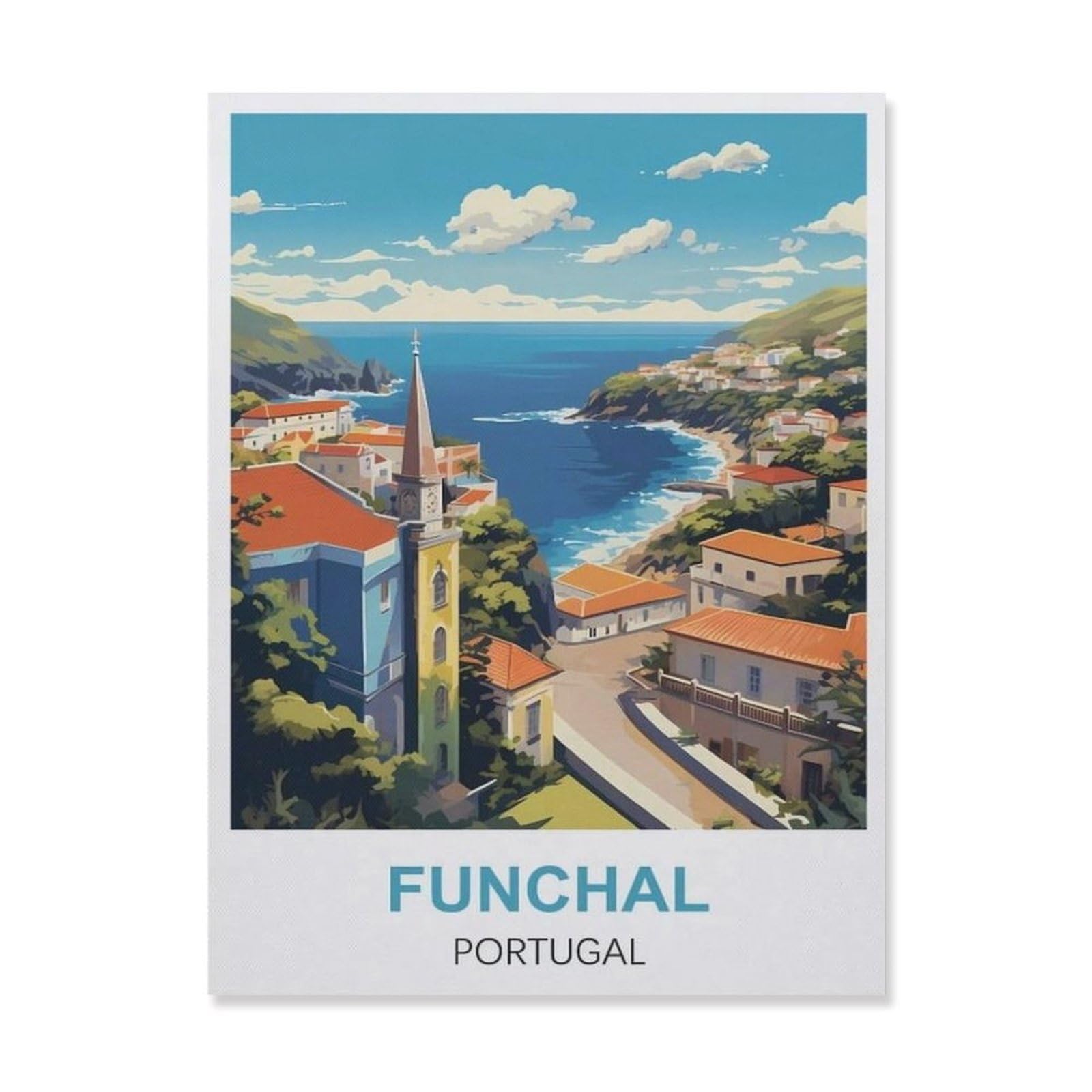 Vintage Metal Tin Sign，Funchal Portugal(20x30cm）
