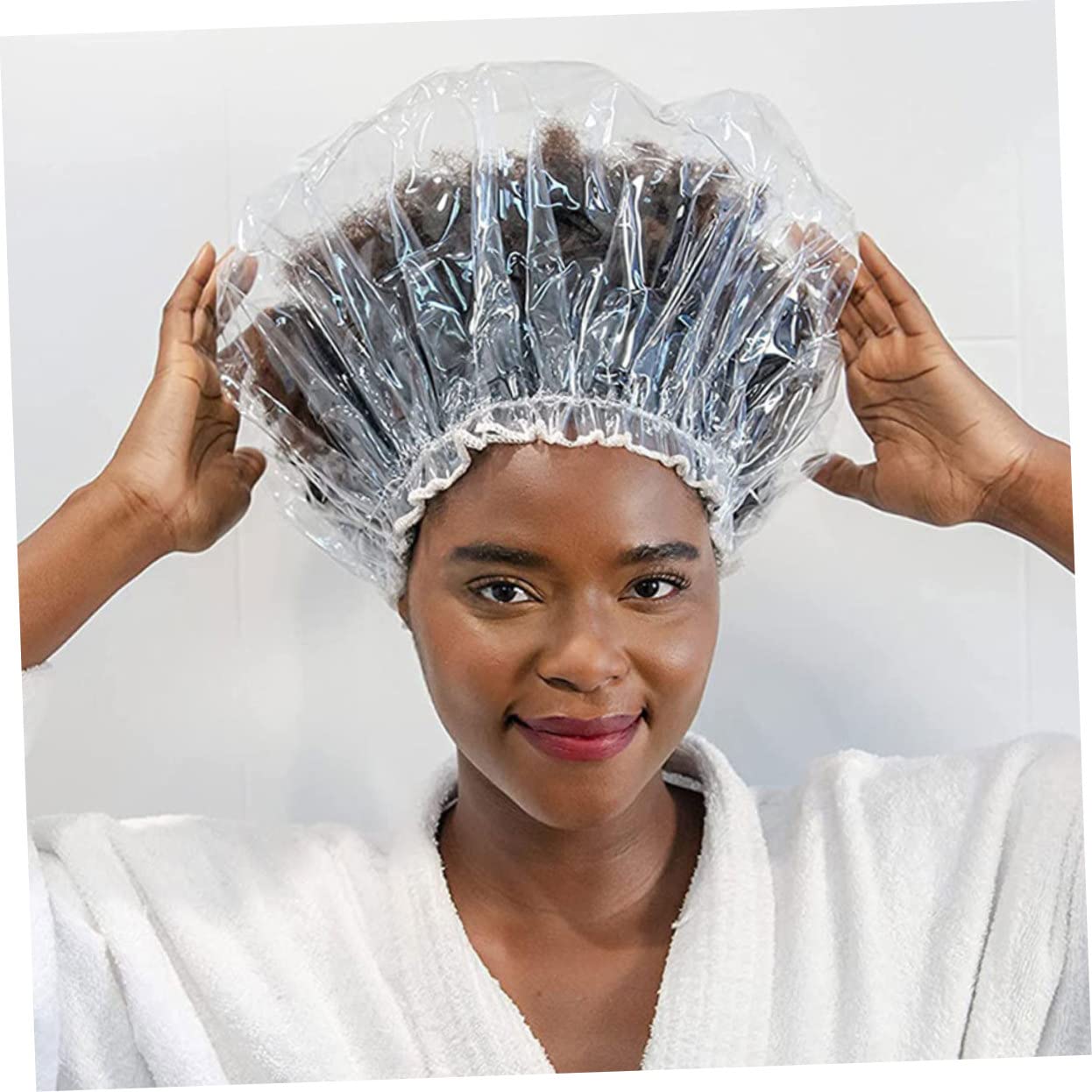 5stücke Wasserdichte Duschhaube Für Lange Übergröße Elastische Tragbar Für Und Bad Unisex Für Afros Geflochtenes Haar