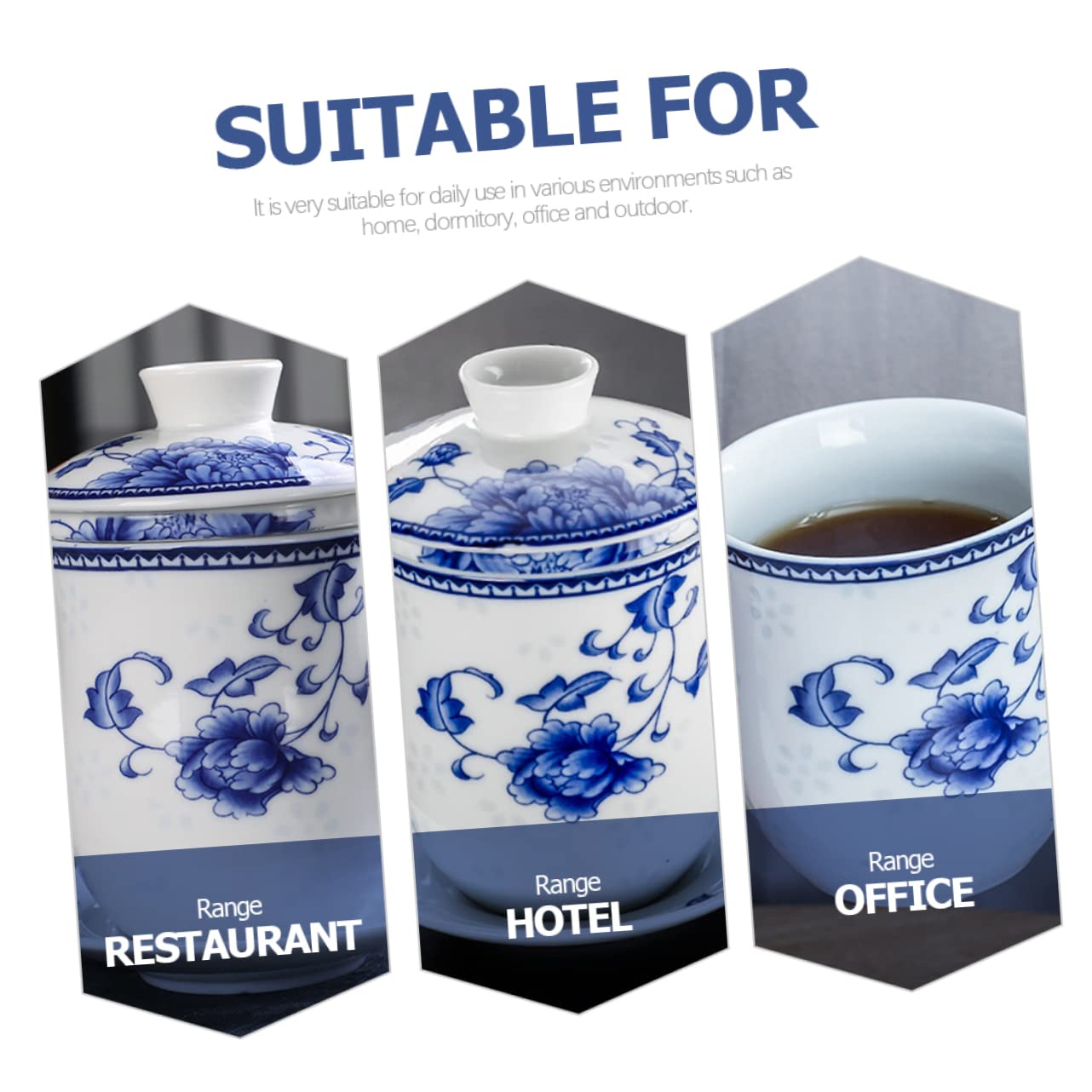 COLLBATH Té Taza De Té De Cerámica Tapa Filtro Taza De Tradicional Chino Para Bebidas De Leche Casa