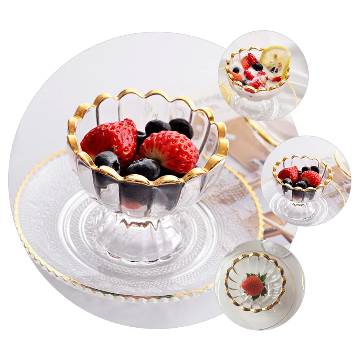Cabilock 3 Pz coppa gelato ciotole da dessert contenitori per gelato caffè espresso Yogurt per antipasti friends mug bicchiere bicchieri per i cocktail tazza coppa da dessert in