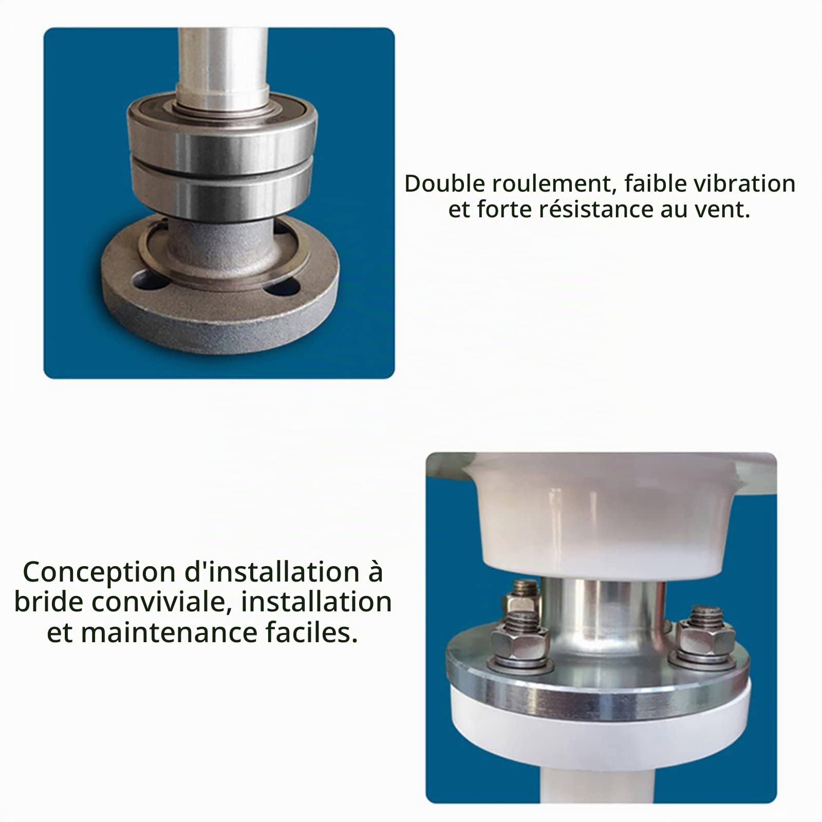 6000W 5 Lames éoliennes Verticales avec contrôleur, 12V 24V 48V pour la Maison à Basse Vitesse du Vent Démarrer sans Bruit Petite éolienne