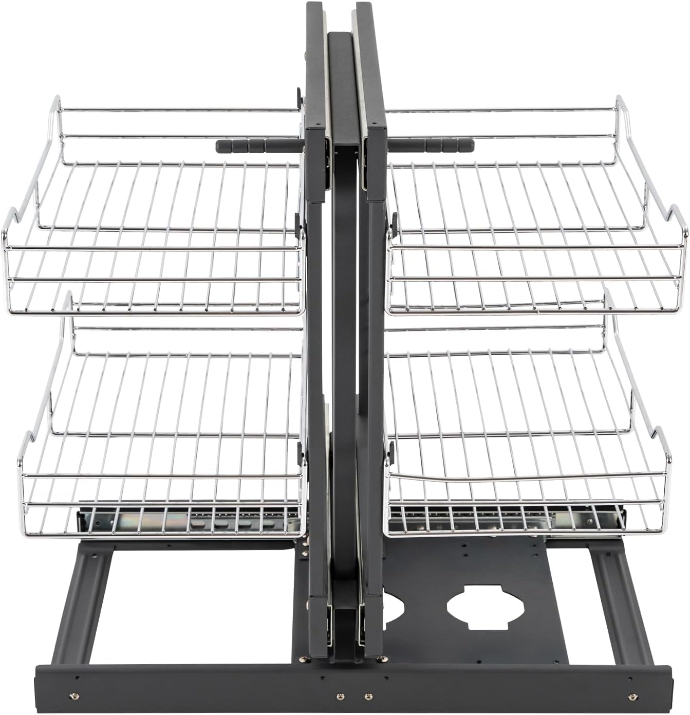 Blind Corner Pull Out Organizer, Heavy Duty 11 Inch Cabinet Mounted 2-tier Pull-out Organizer Kitchen Corner Cabinet Organizer Close Chrome 4 Shelf Slide Cabinet For Minimum Cabinet Size 31.5