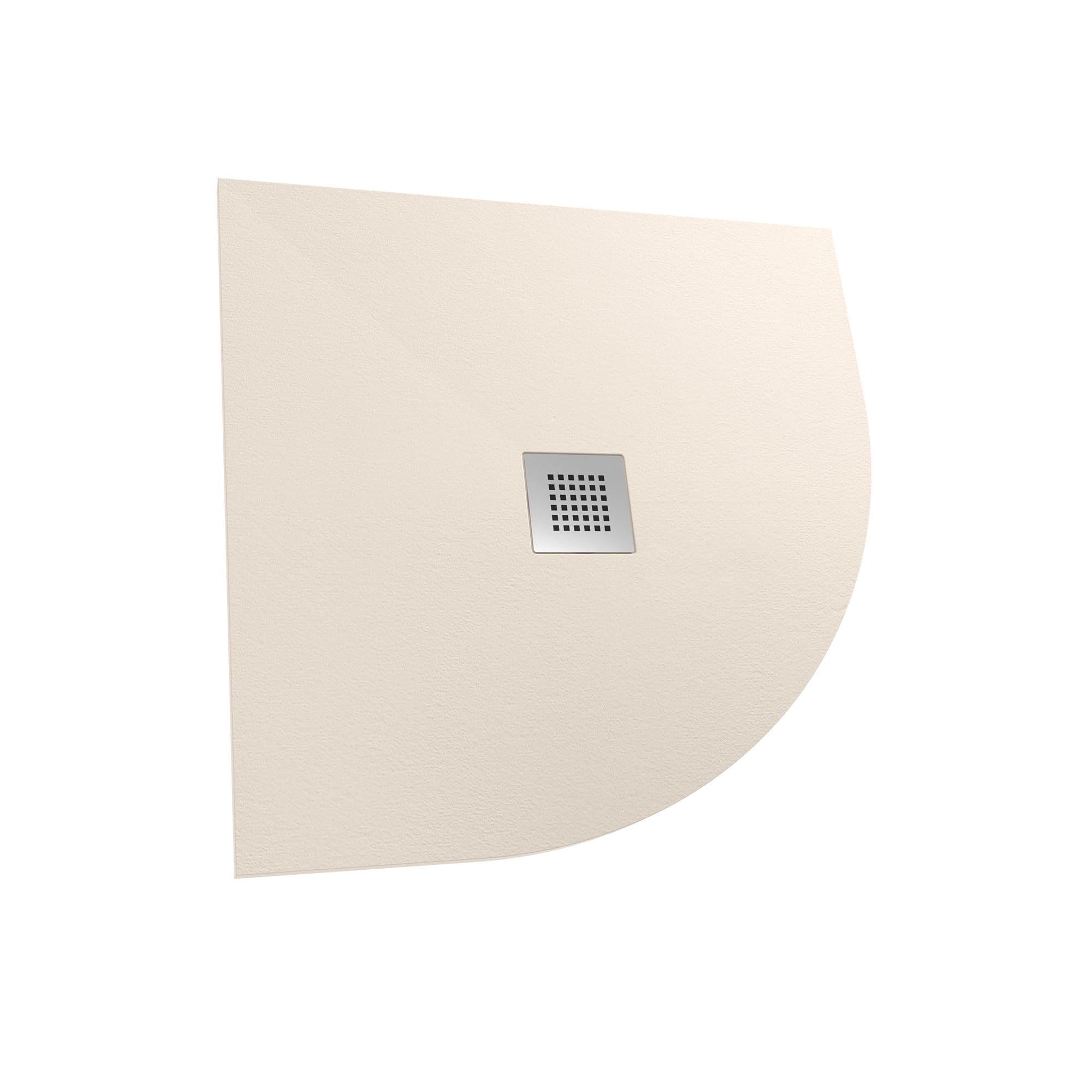 Piatto Doccia 80x80 cm Semicircolare Marmoresina Avorio Effetto Pietra Ultraslim Antiscivolo