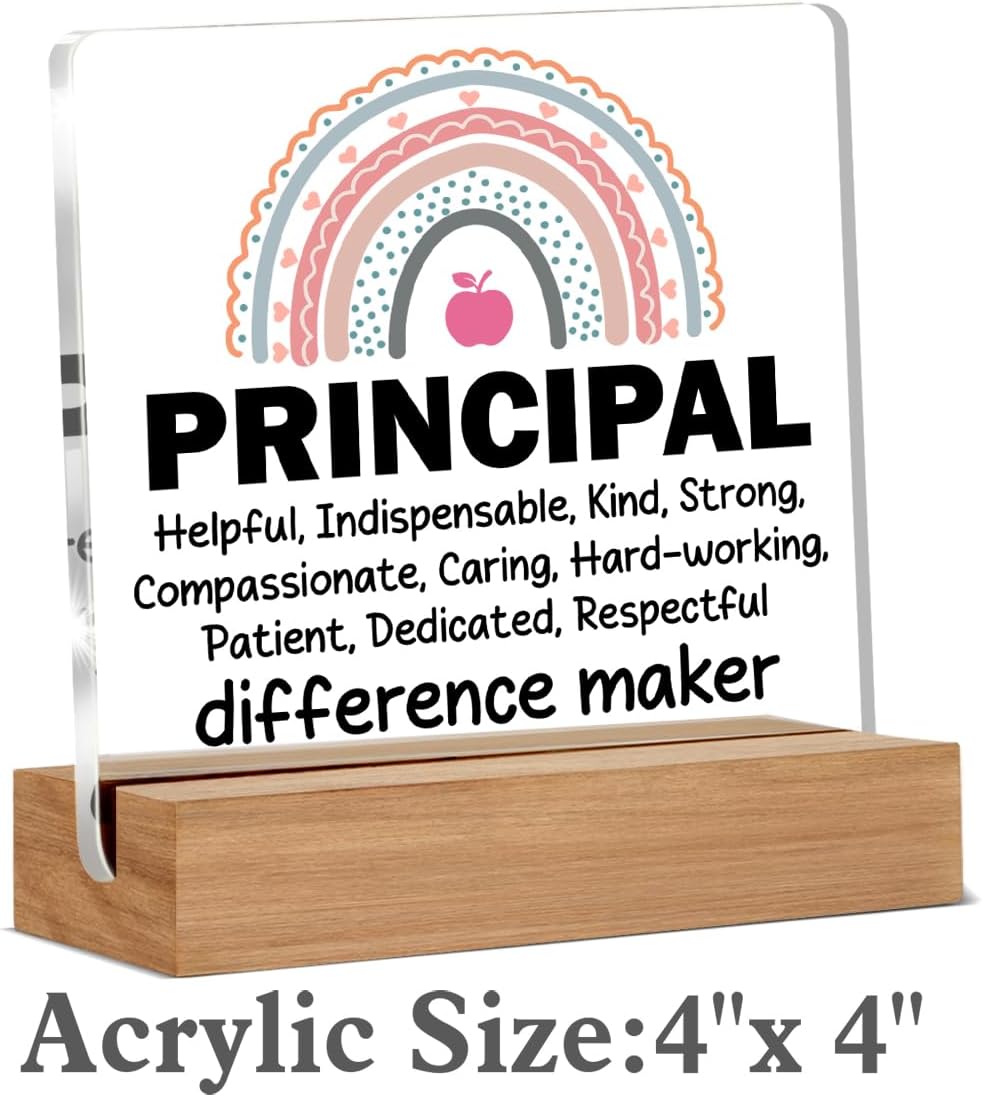 Principal Gifts for Women, Thank You Appreciation Gifts for School Principal Difference Maker Clear Acrylic Decorative Sign Office Decor - Image 2