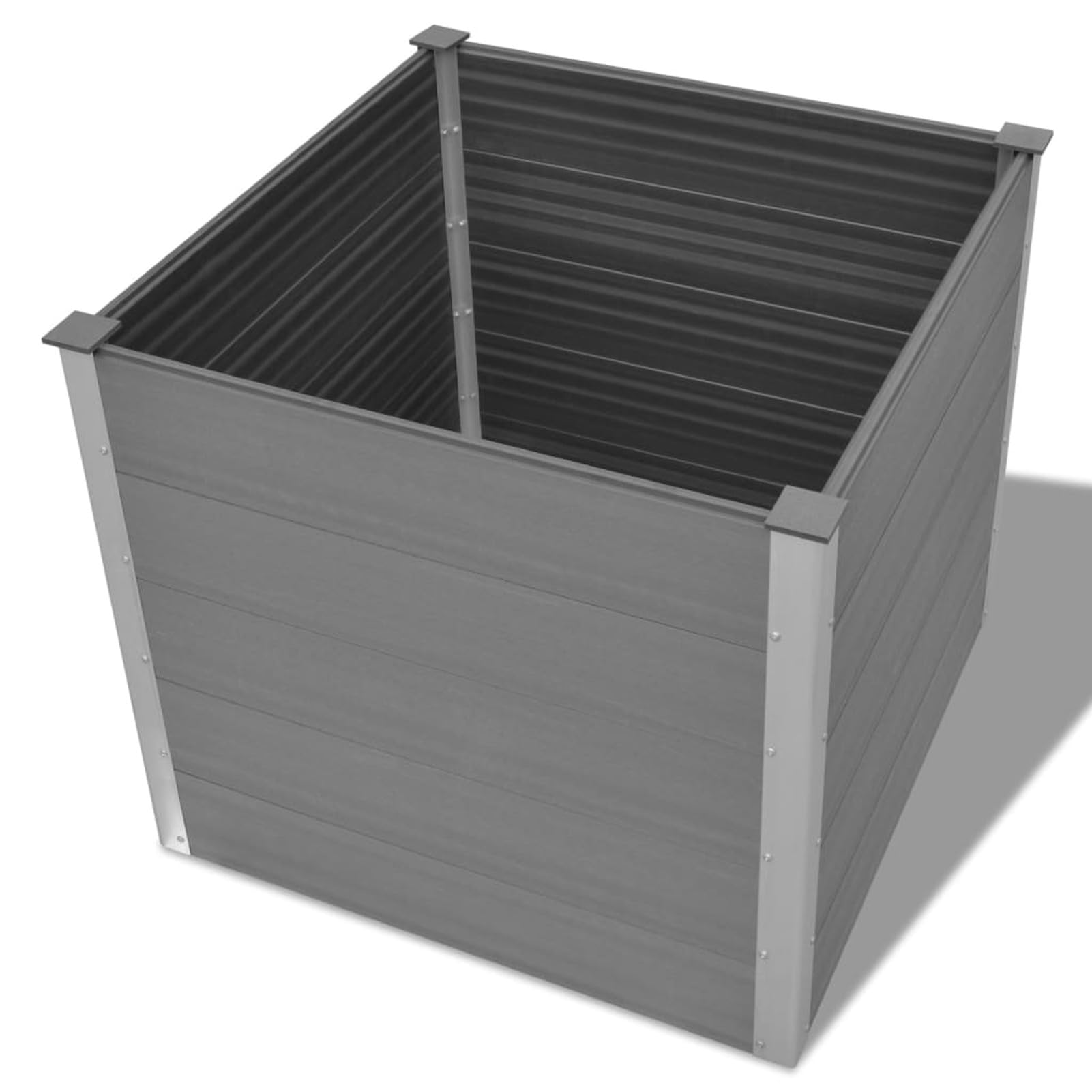 ZEYUAN Arriate, Mesa De Cultivo, Huerto Domestico, Cultivo De Plantas Aromaticas, Arriate De Jardín, de WPC Gris 100x100x91 cm