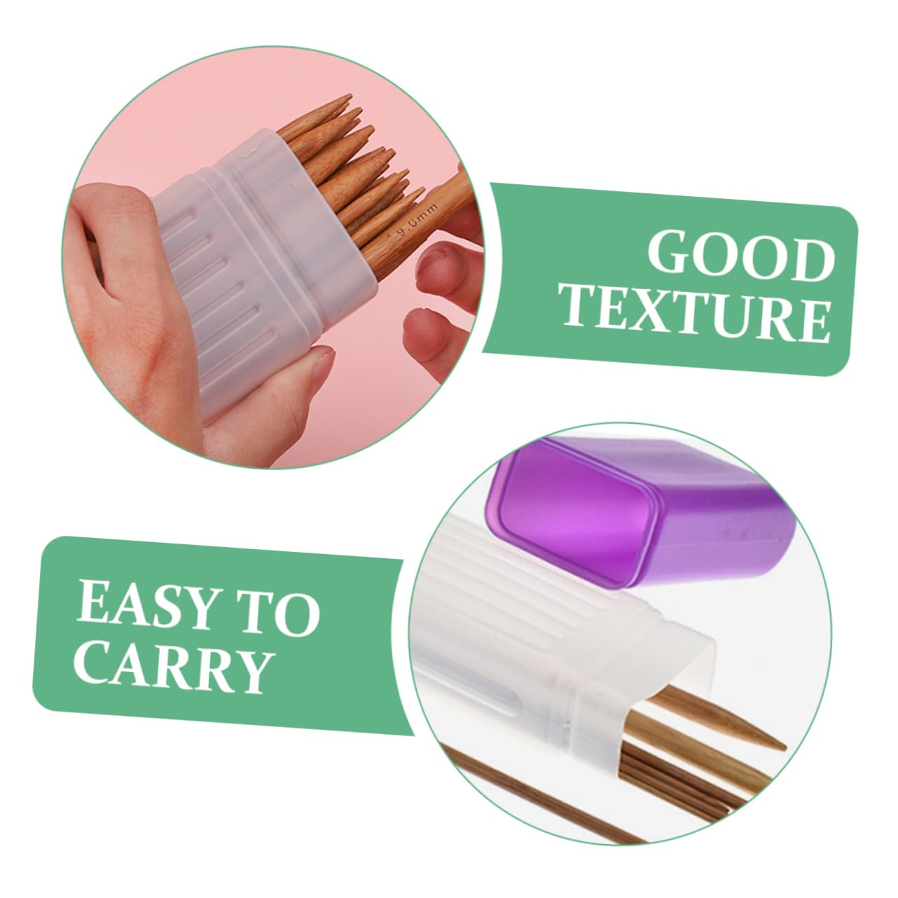 KOCKSHION Contenedor De Agujas De Tejer Tubo Organizador De Agujas De Costura Almacenamiento Práctico Y Elegante Para Manualidades Para Casa Y Comercial 2 Piezas X 4