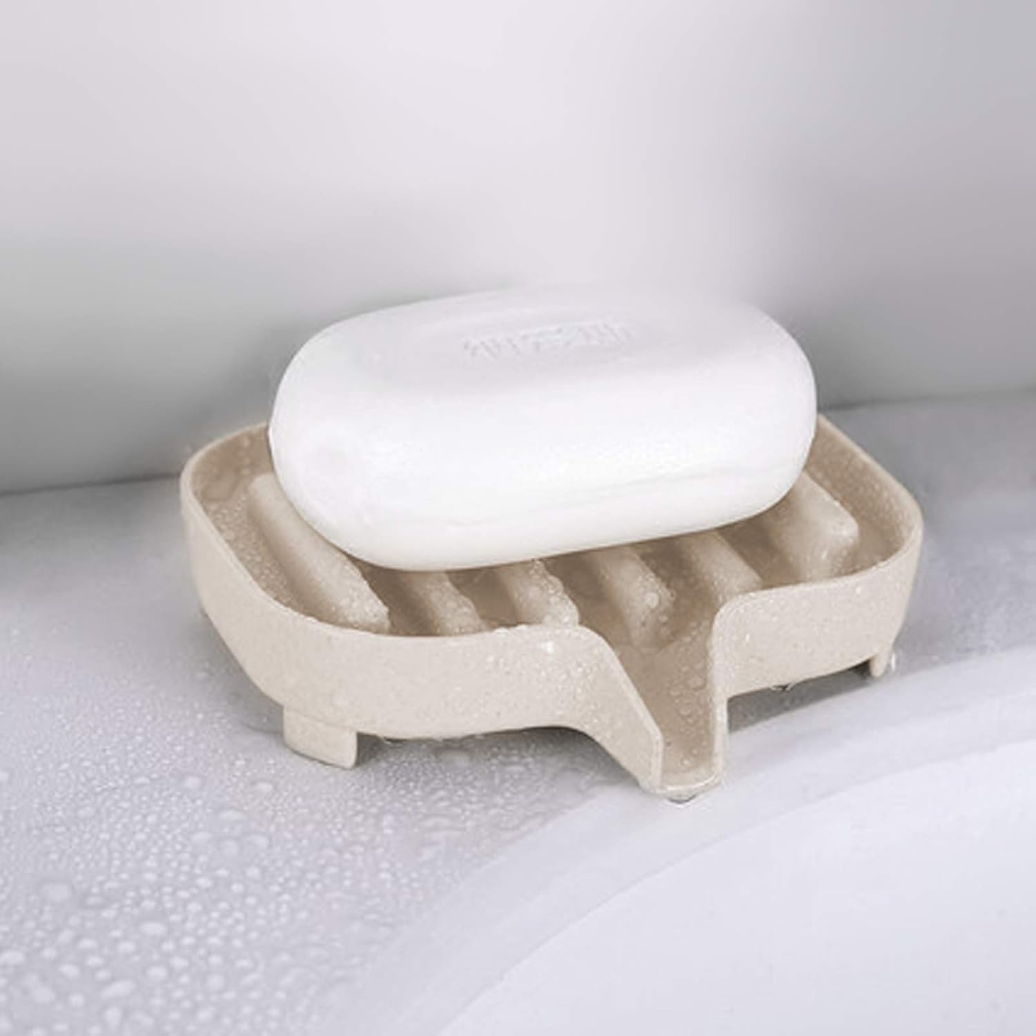 KUFUNG Soap Tray, Flexible Plastic Soap Dish, Soap Case Holder for Bathroom Shower Waterfall Drainer Kitchen, Keep Soap Dry & Easy to Clean (Beige) : Home & Kitchen