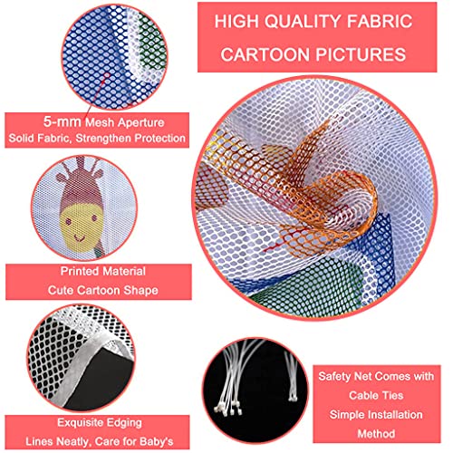Image of SNOWIE SOFT 9.84 * 2.59ft Baby Safety Net for Balcony - Thick Tear-Resistant Polyester with 25 Nylon Ropes & 15 Plastic Buckles - Dense Mesh Design for Baby /Toddler Protection, Indoor /Outdoor Use