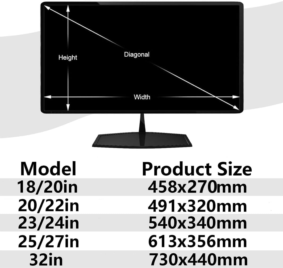 DARZYS Computer Privacy Screen Protector, Hanging Privacy Screen Filter, Anti Blue Light Screen Protector, 18-32 Inch, For Office(32in 730x440mm)