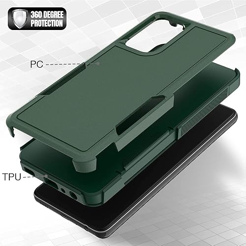 Miniatura 3 de Jeylly Compatible con Samsung Galaxy A52 5G, ajuste delgado, doble capa, resistente, protección a prueba de golpes, policarbonato duro+TPU suave,