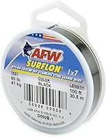 Vista 75 de Alambre de pesca americano Surflon recubierto de nailon 1x7 de acero inoxidable, línea líder de pesca para agua salada, prueba de 10 libras - prueba