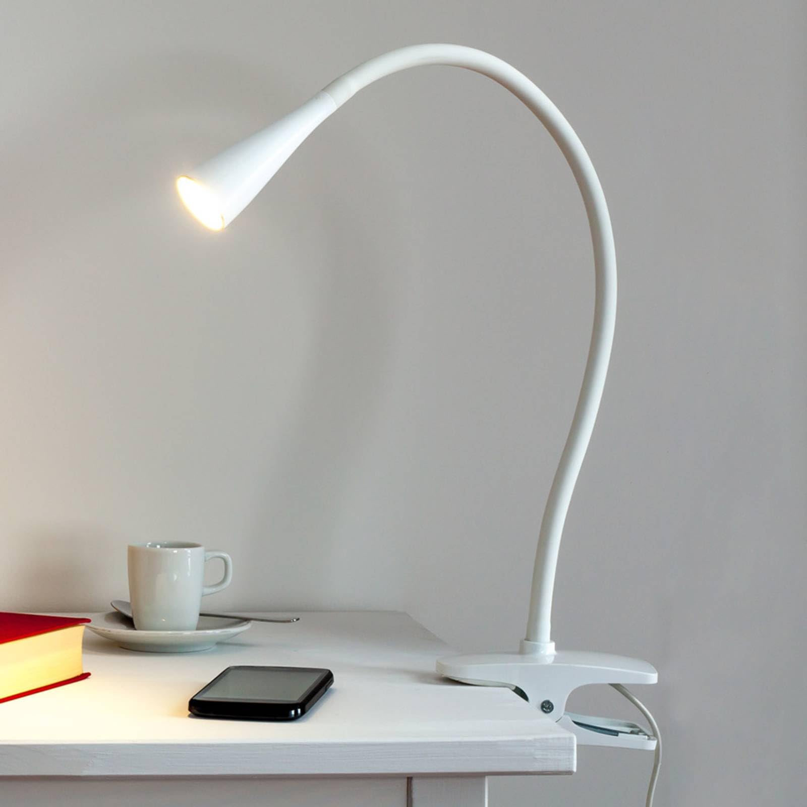 LED Lámpara de pinza 'Baris' (Moderno) en Blanco hecho de Metal (1 llama,) de Lindby | lámpara de mesa, lámpara de mesa, lámpara de lectura