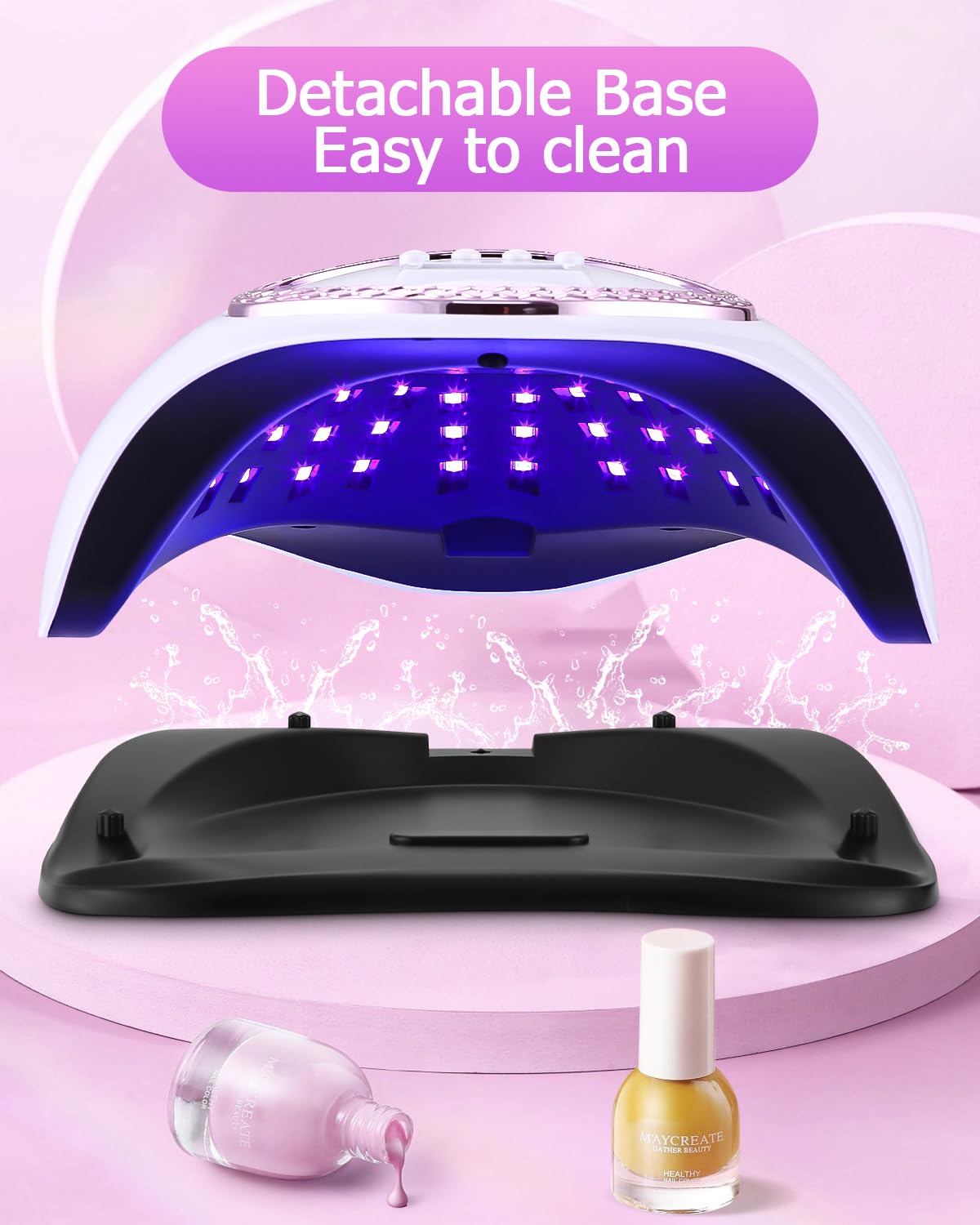 Lampa UV LED do paznokci żelowych, 288 W profesjonalna szybka suszarka do paznokci z 4 timerami, wyświetlaczem LCD i inteligentnym czujnikiem do Paznokci uRąk i Stóp do Wszystkich żelowych