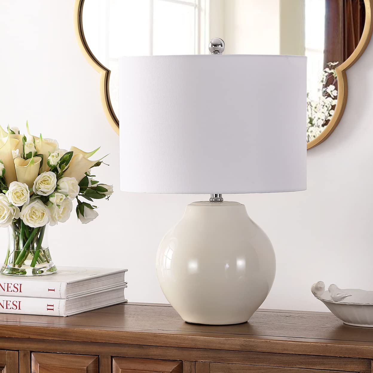 SAFAVIEH Lighting Collection Zaid Modern Ivory Ceramic 22-inch