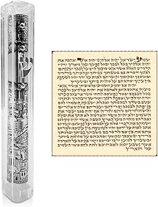 Clear Waterproof Mezuzah Case With Silver Hebrew Shin - 5 Inch Israel Made Door Mezuzah With Scroll