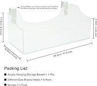 Vista 2 de Estante colgante de acrílico para mesita de noche, organizador de mesita de noche multiusos para cama/litera, estante de pared cúbico, organizador