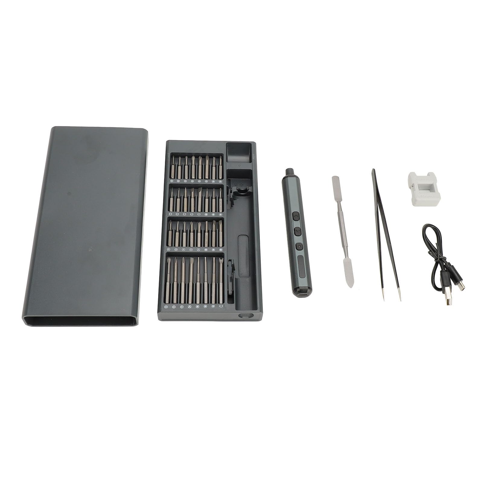 Mini Tournevis électrique, Tournevis électrique de Précision 68 en 1 200 Tr/min avec 68 Forets, Levier, LED et Pincettes, Kit de Tournevis électrique de Précision pour la
