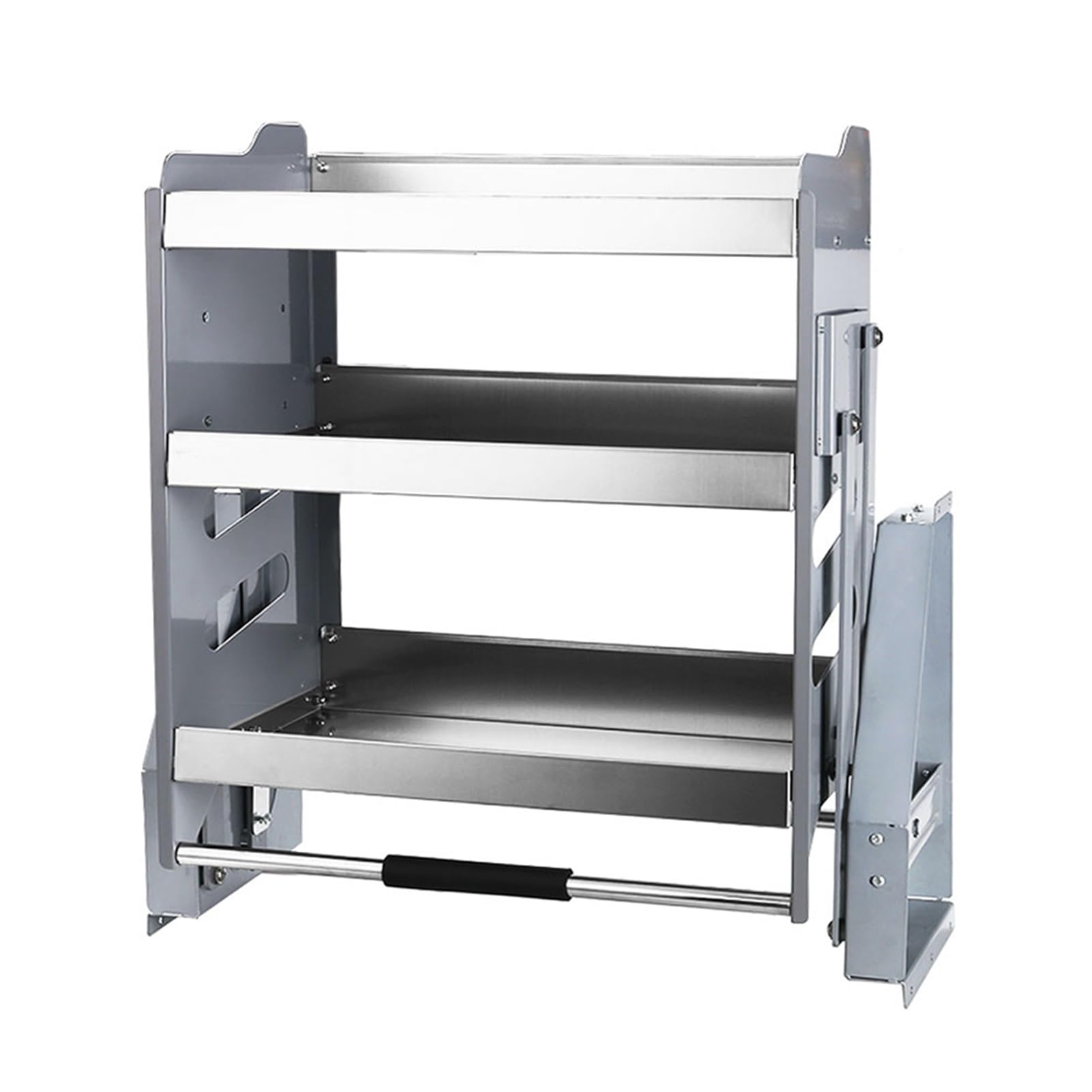 3-stufiger Pull-Down-Wandschrank-Organizer, Ausziehbares Wandregal, Schiebekorb, 30 Kg Gewicht, Platzsparender Organizer For Oberschränke(600mm cabinet)