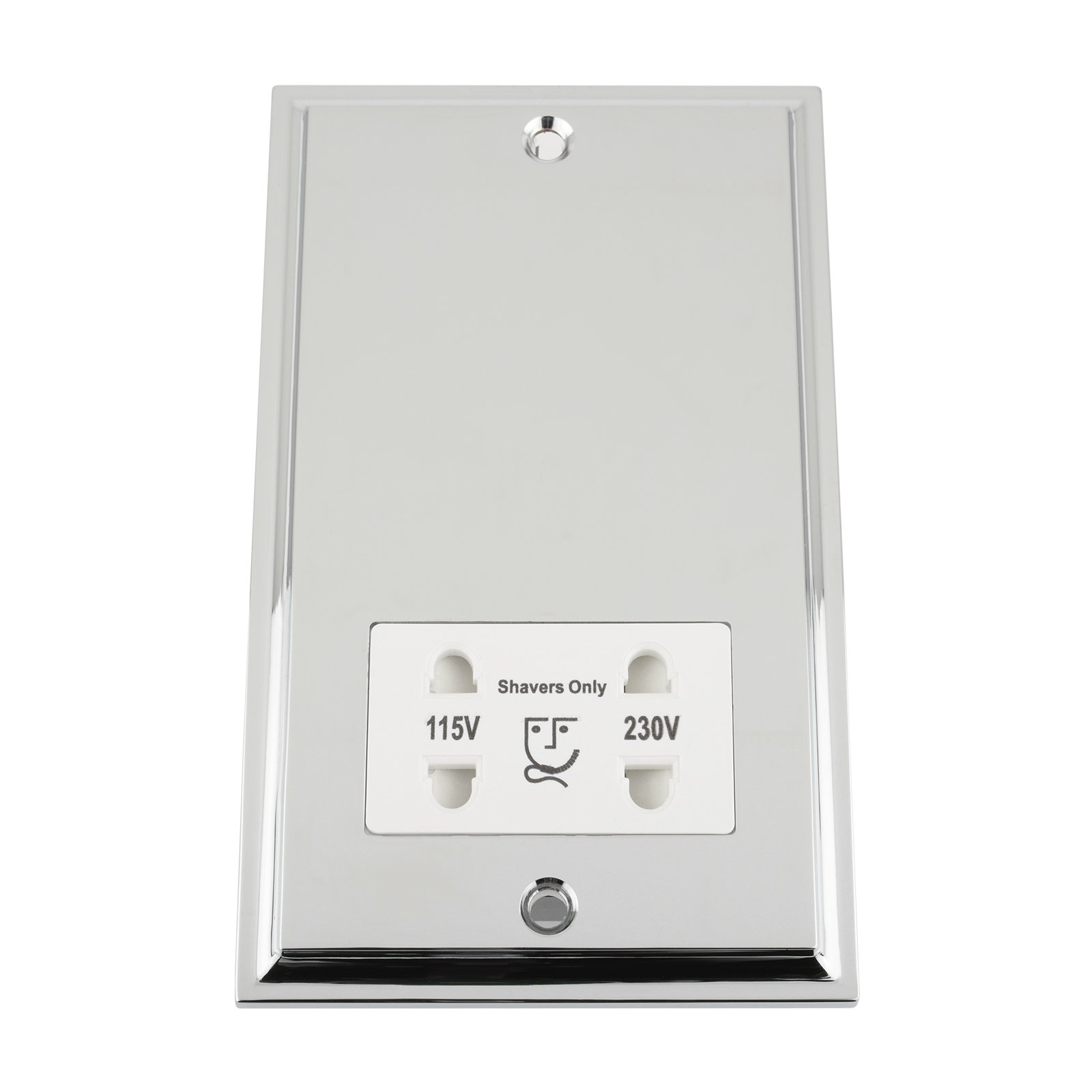 A5 Products White,Silver Shaver Socket Dual Voltage 115V/ 230V - Polished Chrome Victorian - White Insert