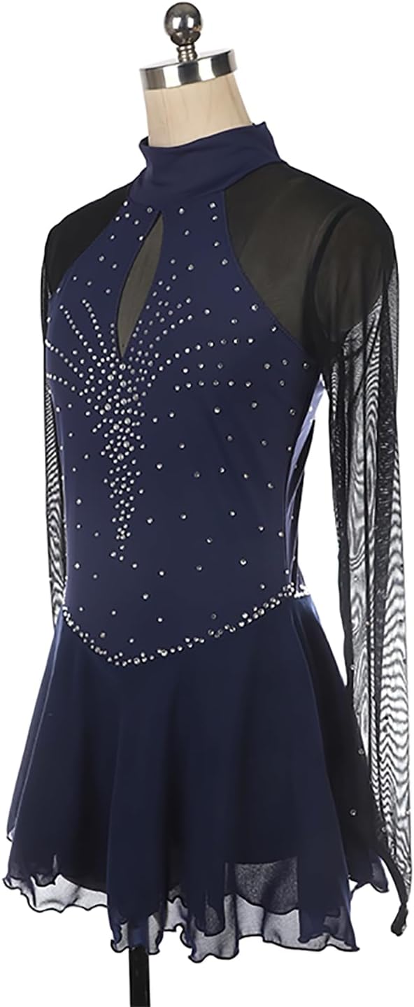 Elegant Blue Figure Skating Dress for Girls and Women Competition Ice Dance Dress Skating Clothes