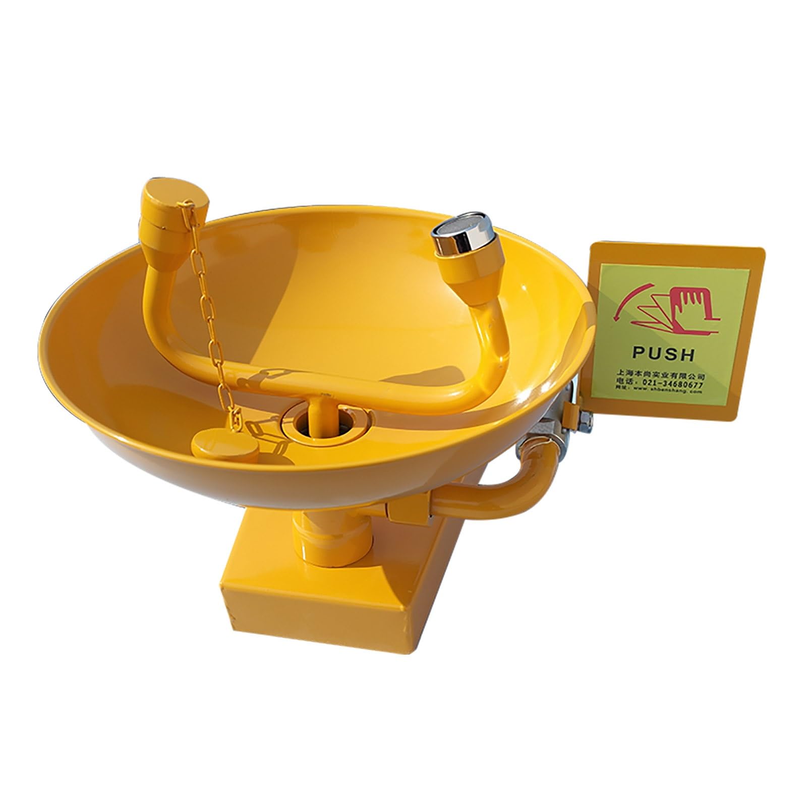 Station de Lavage oculaire, Station de Lavage oculaire d'urgence Murale, Station de Lavage oculaire de Premiers Secours avec Panneau de signalisation, Acier Inoxydable 304, pour Les industri