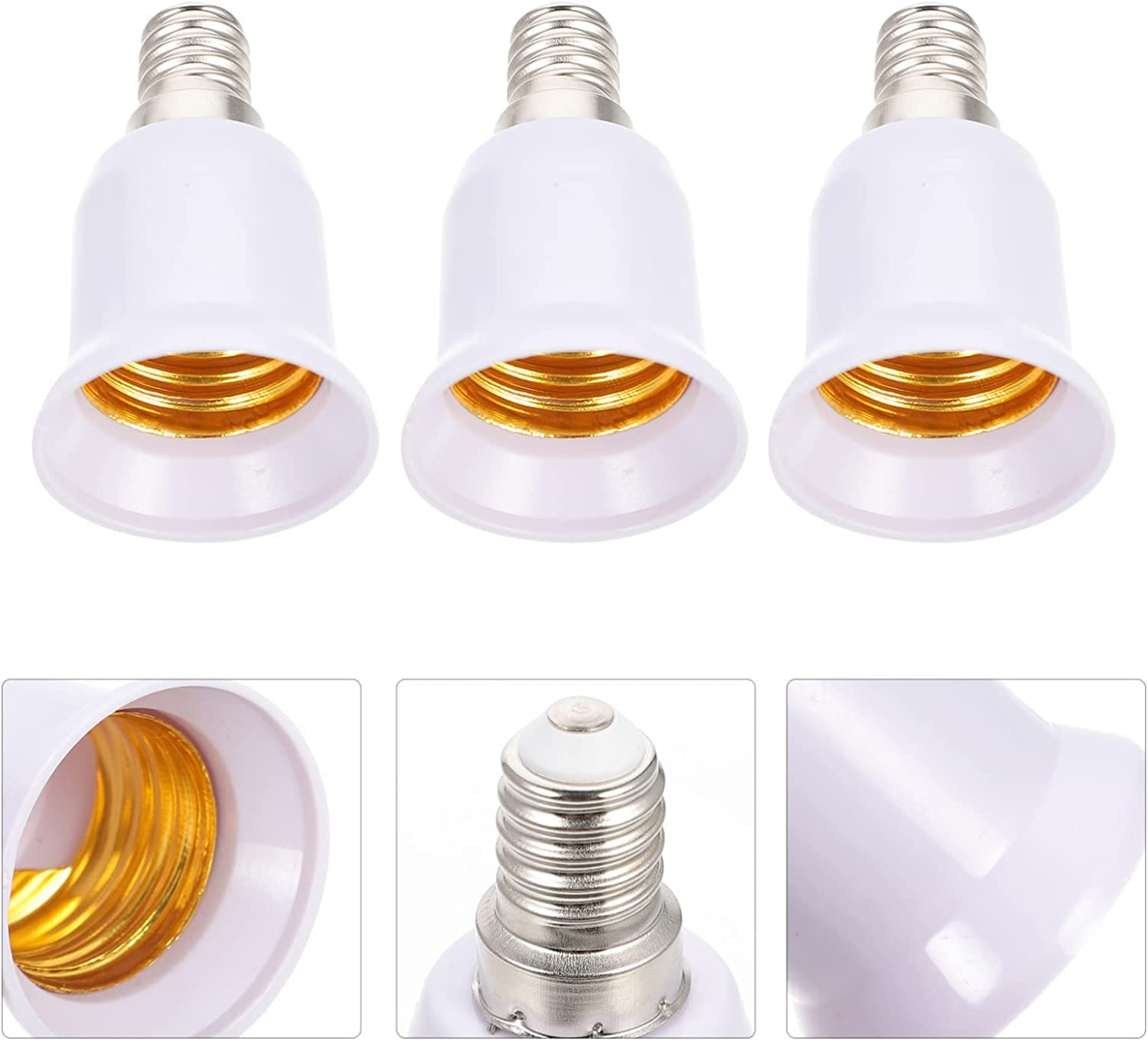 Zerabidpro Adattatore Portalampada Da E14 A E27 - Set 6 Pezzi In PBT Ignifugo, Resistente A 120°C Per LED E CFL