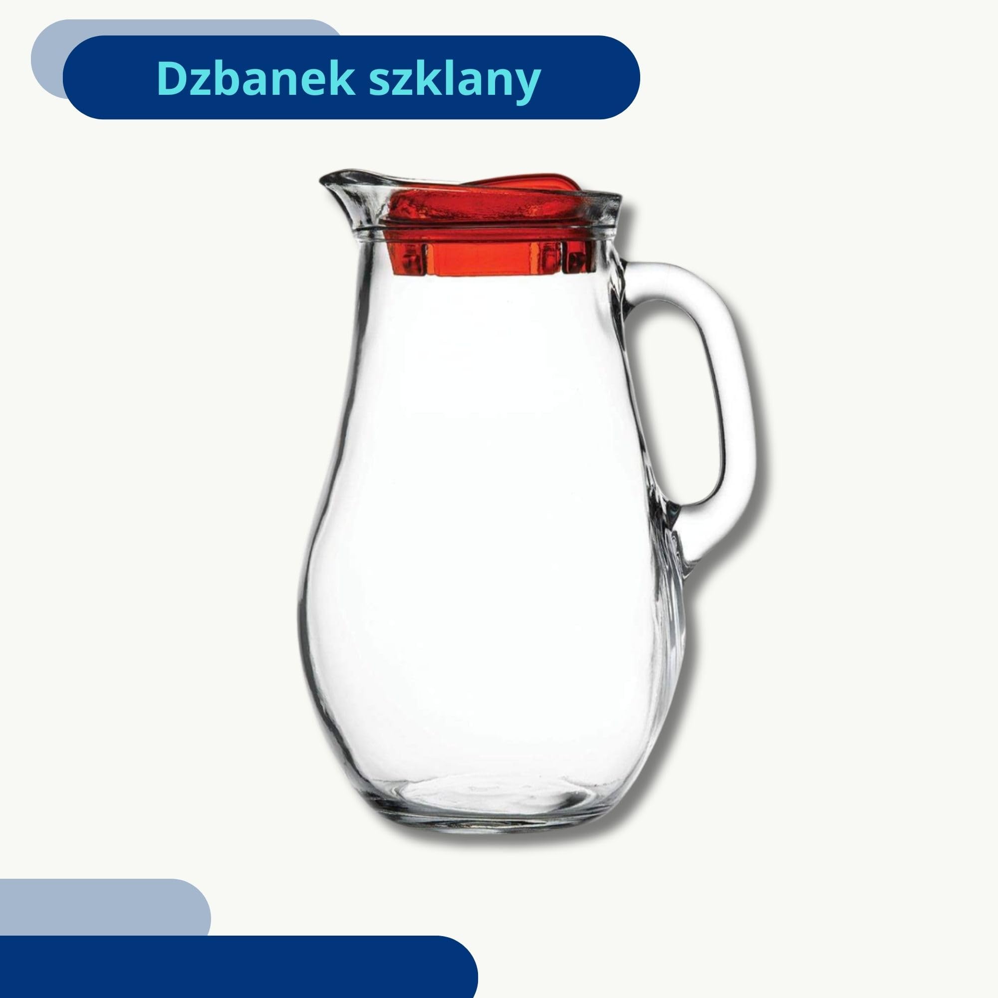 ORION GROUP Szklana karafka 2,1 l z pokrywką i wylotem do domowych napojów, mrożonej herbaty, mleka, kawy wina