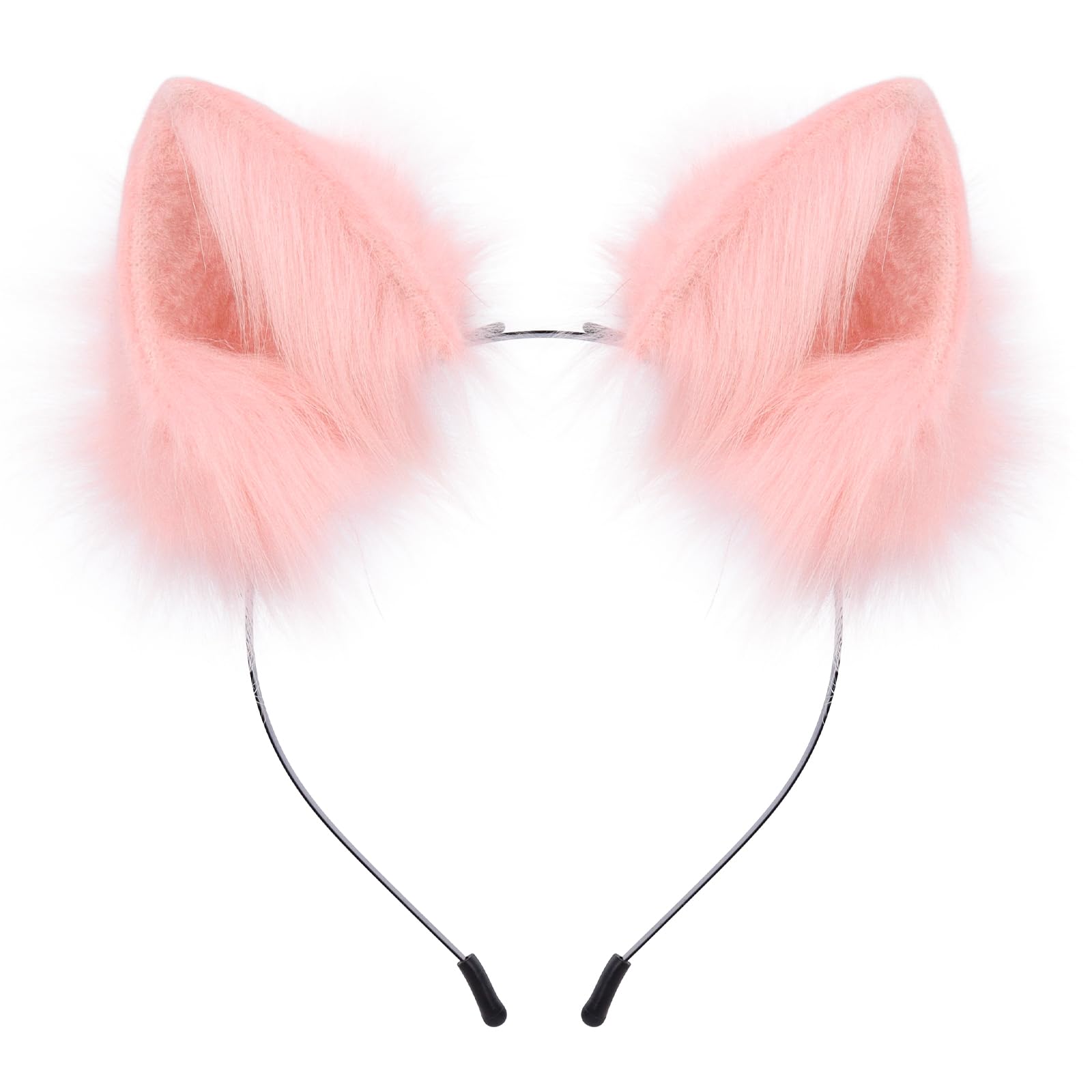 HAOAN Handmade Faux Fur Animal Cat Ears Headband Furry Fox Wolf Hairhoop Headwear Costume Accessory
