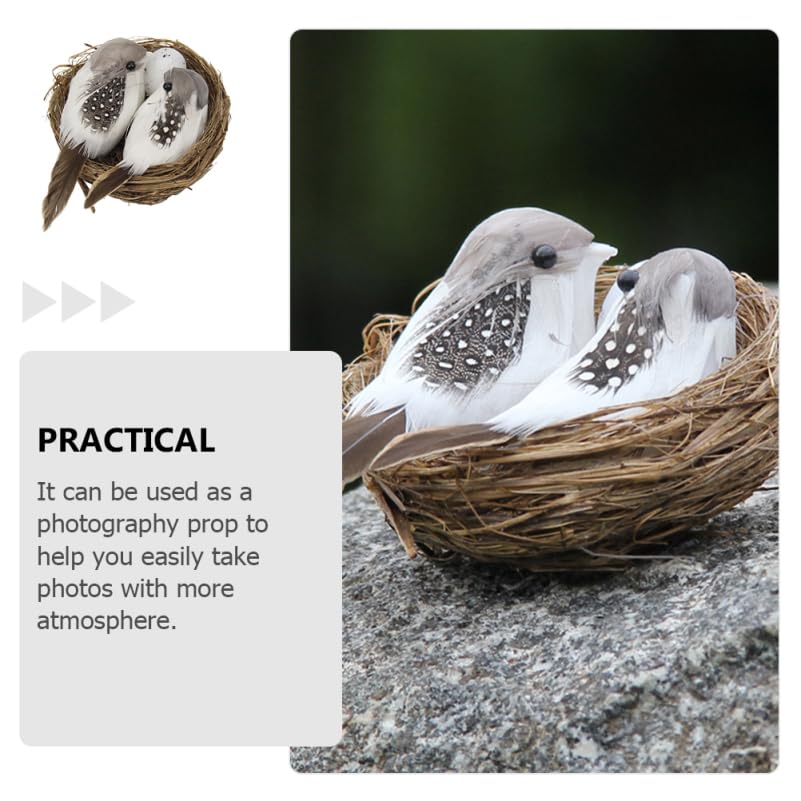 Image of 3 Set Artificial Bird Nest with Foam Eggs Simulated Twig Birds Nest Decoration for Easter Garden and Home Ornament
