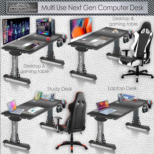 Image of Xtreme PRO Direct Theme Printed Computer Desk for Gaming, Work & Study. Large for PC, Dual Monitors, iMac, and Laptops. Metal & Engineered Wood. Black Stand Desk. 4 Feet-XPB4 (XPB4-ITALIAN Racing)