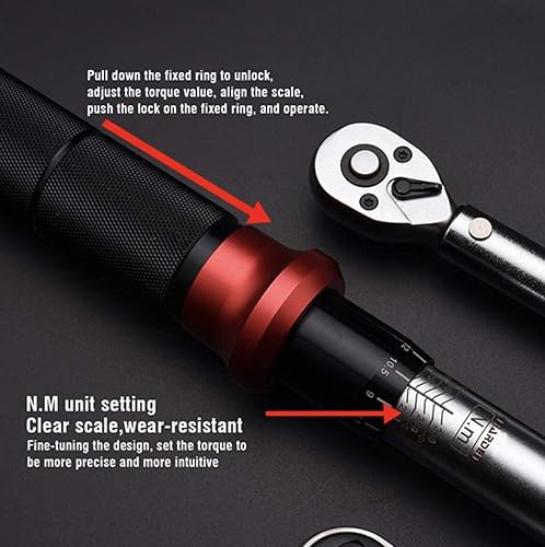 Miniatura 3 de Edward Tools Harden Pro Bike - Juego de llaves dinamométricas de clic de 1/4 pulgadas, 5 a 25 Nm, juego de 13 piezas para mantenimiento de