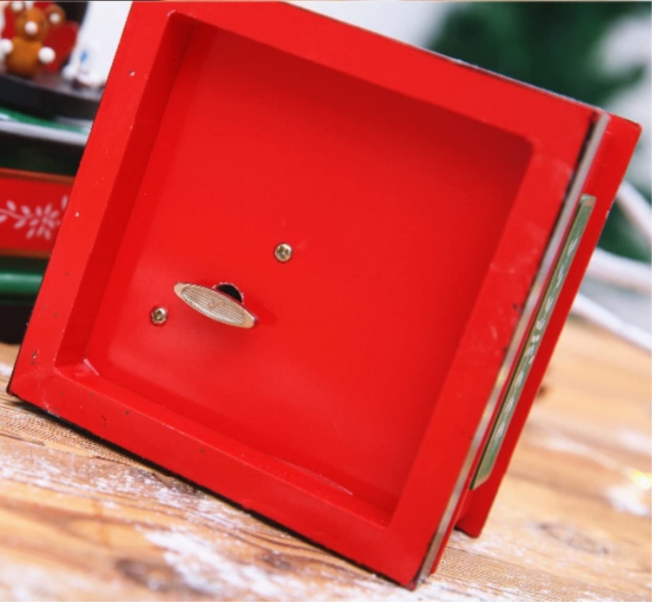 Caja de música Caja De Musica Niña Caja De Música De Navidad De Madera, Viento Tradicional, Navidad Giratoria Musical para Decoración Caja Musical Personalizada(A)