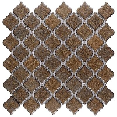 SomerTile FKOLT720 Hudson Tangier Brownstone 12-3/8" x 12-1/2" x 5 mm Porcelain Mosaic Tile, Brown, 10