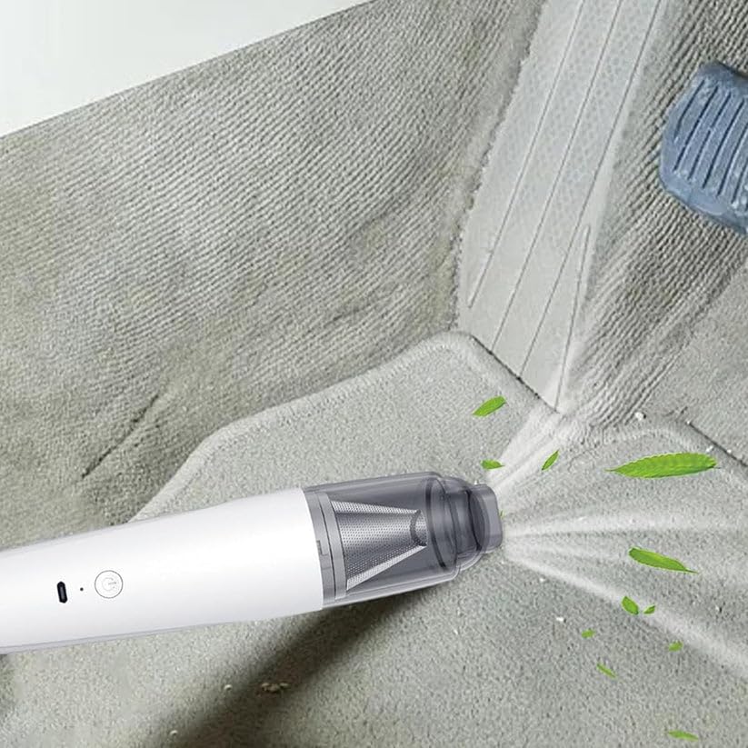 Image of Multipurpose Cordless Rechargeable Mini Handheld Vacuum Cleaner for Car, Home, Sofa, Desk, Pet Hair, Dust Cleaning with Strong Suction, Washable Filter, Portable Lightweight Cleaning Tool.