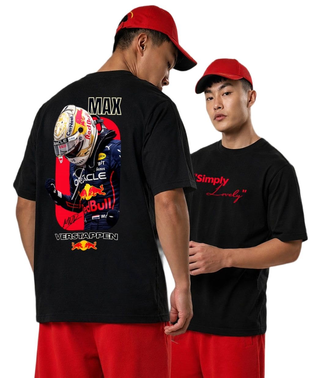 the south store Mens Black Half Sleeve Drop Shoulder Graphic Printed T-Shirt | Simply Lovely Verstappen F1 T Shirt for Men | Formula 1 Motorsport Racing Tee | Streetwear Graphic Tshirt-picture-10