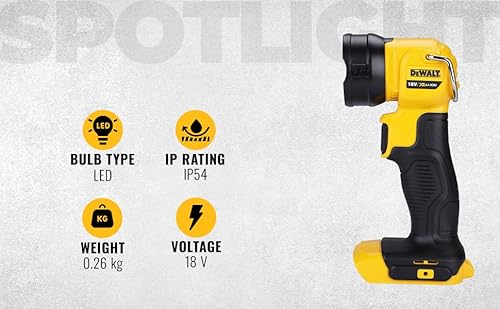 DEWALT DCL040-XJ 18V XR Lithium-Ion Body Only Cordless Torch, Black/Yellow, 15.0 cm*32.0 cm*22.0 cm 2 DEWALT DCL040-XJ 18V XR Lithium-Ion Body Only Cordless Torch, Black/Yellow, 15.0 cm*32.0 cm*22.0 cm - Image 2