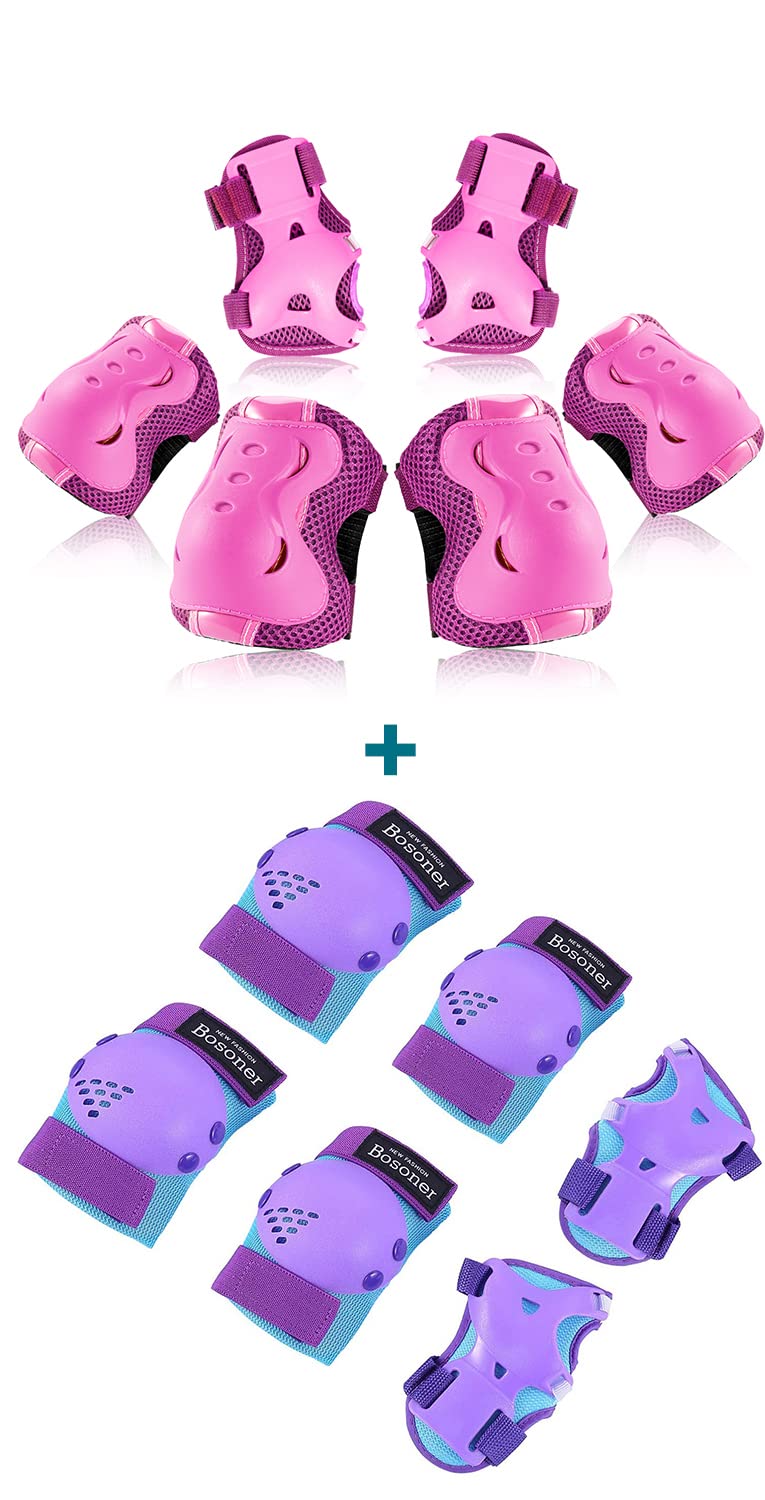 BOSONERKids/Youth Knee Pad Elbow Pads for Roller Skates Cycling BMX Bike Skateboard Inline Rollerblading, Skating Skatings Scooter Riding Sports