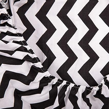 Kempkids Drap Housse Lit Bebe 100 Coton Taille 60x1 Cm Zigzag Noir Amazon Fr Bebe Et Puericulture
