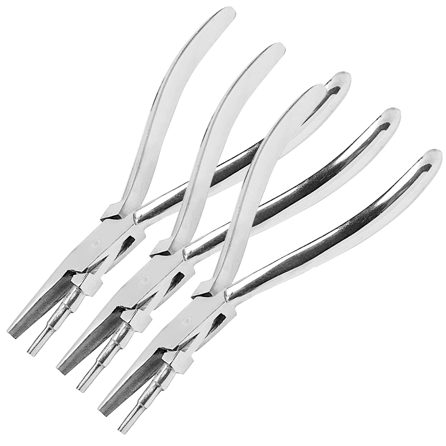 AAProTools 3 Pcs Wire Working Pliers Wire Looping Plier Coiling Forming Bending Smooth 3 Step Jaw