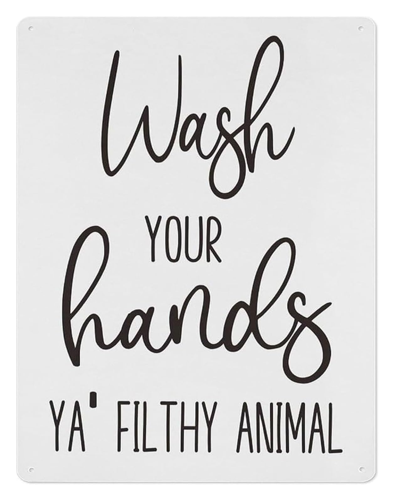 MQXFCZUX Hand Washing Zone Metal Sign Funny Bathroom Humor Rustic Wall Decor for Powder Room Guest Bathroom (8 X 12 in)