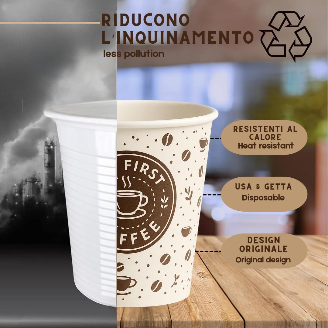 Vasos de papel para café, desechables, resistentes y reciclables, desechables, para llevar bebidas de café expreso, ideal para bares, oficinas, catering, eventos (70 ml/3oz (1000 unidades)