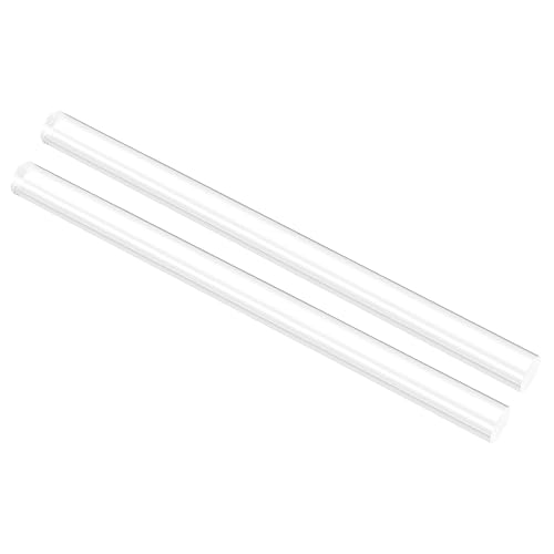 uxcell Varilla redonda acrílica, transparente, 34" de diámetro 12-14" de longitud, barra de plástico sólido PMMA barra 2pcs