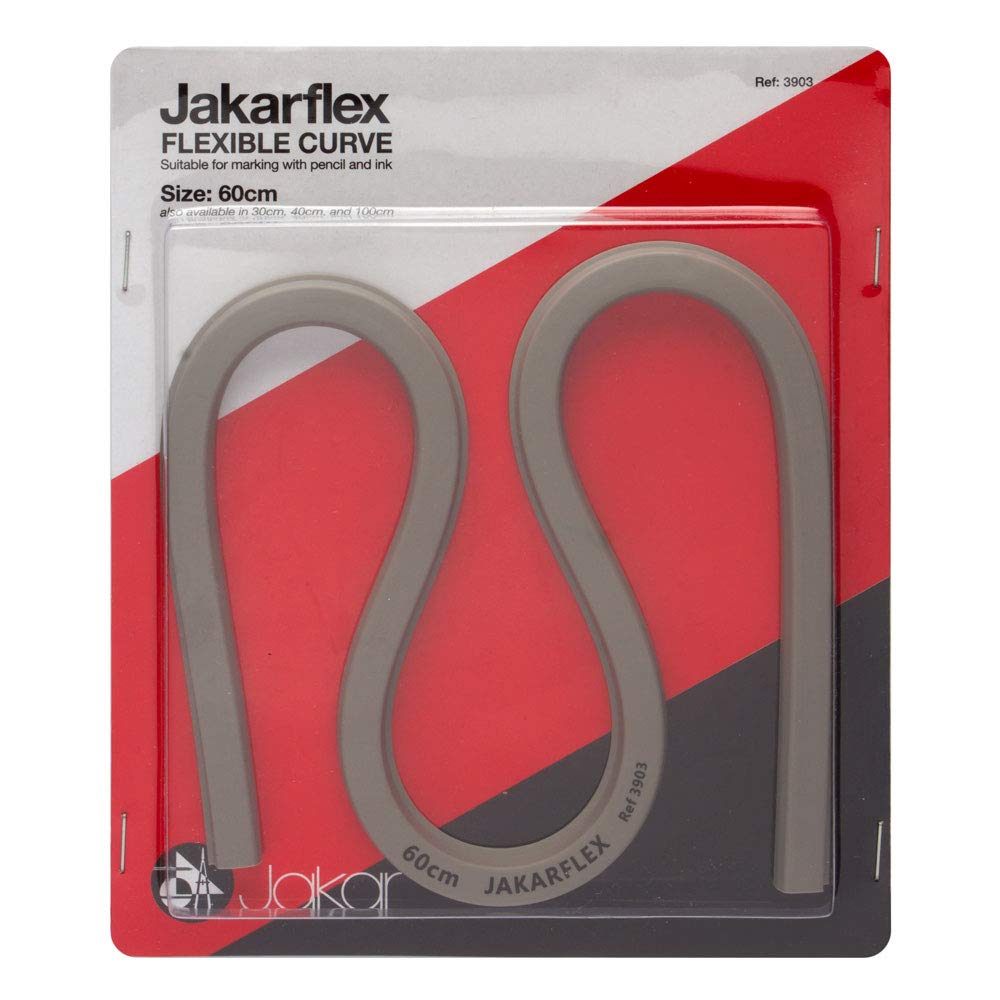 Jakar Flexible Curve 60Cm Grey Bendable Ruler With Metal CorePvc Cover & Bevelled Edge For Design & Drafting 3903 from B&Q
