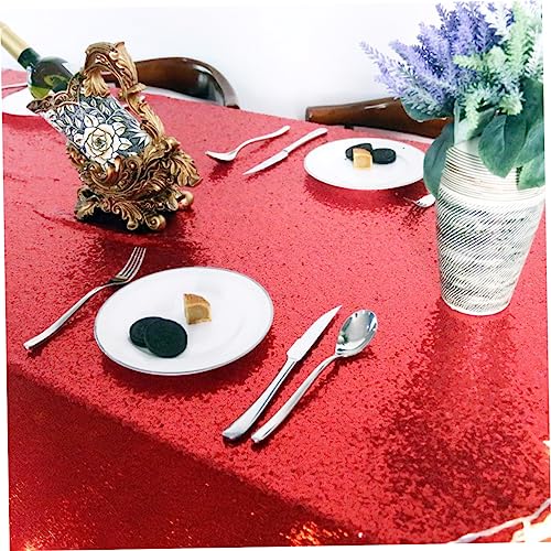 Nappe sequins rouges de qualité supérieure textile de fête haut de gamme - 8