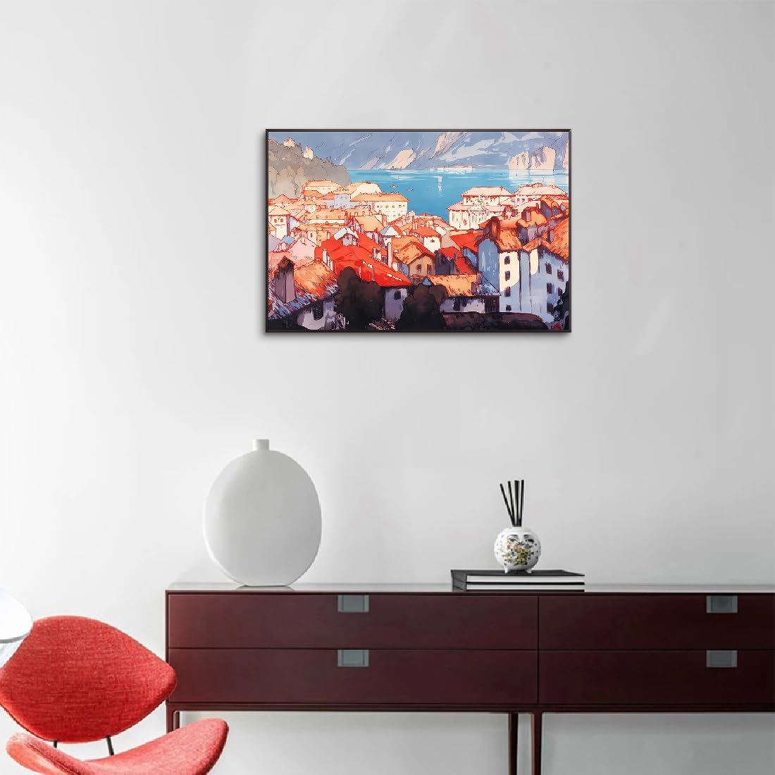 アート パネル 吉田 ポスター 複製 日本画 インテリア 絵画 壁紙ポスター アルミ合金枠きの完成品 (A,70x100cm（28x